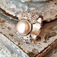 Fingerring Silber/Perle