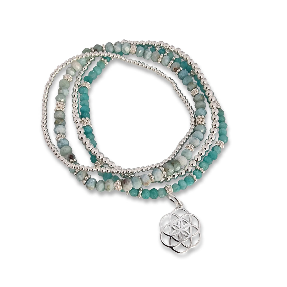 Armband Larimar & Amazonit