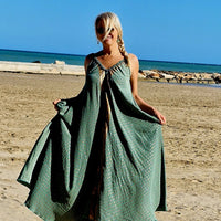 Seiden-Sommerkleid türkis/gold