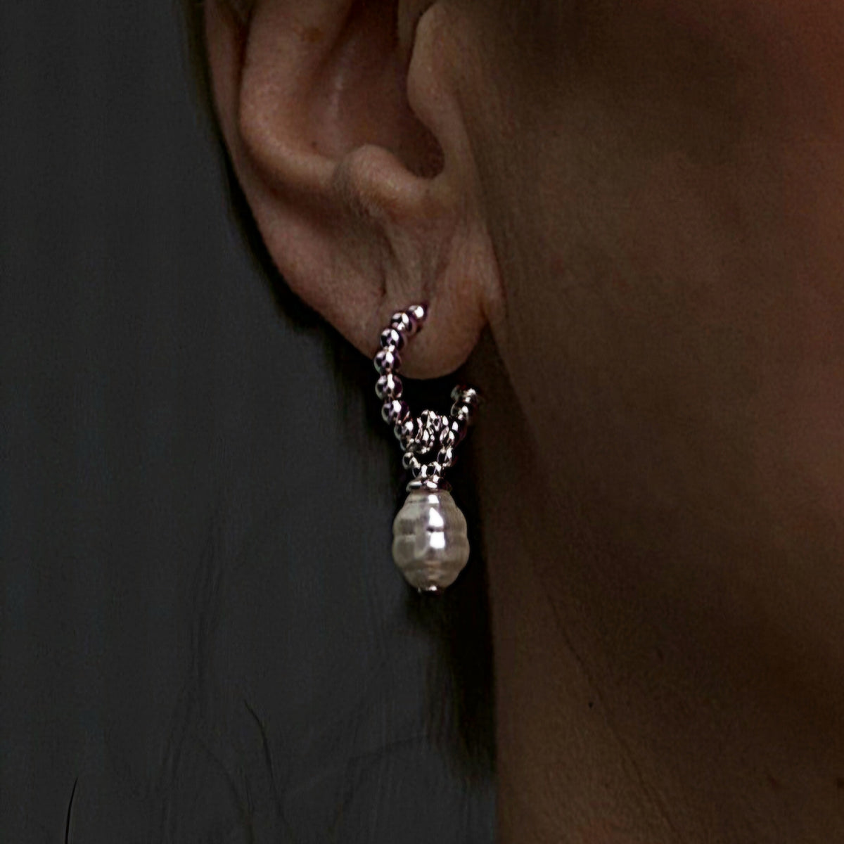 Schmuck-Set Silber mit Perlohrhänger