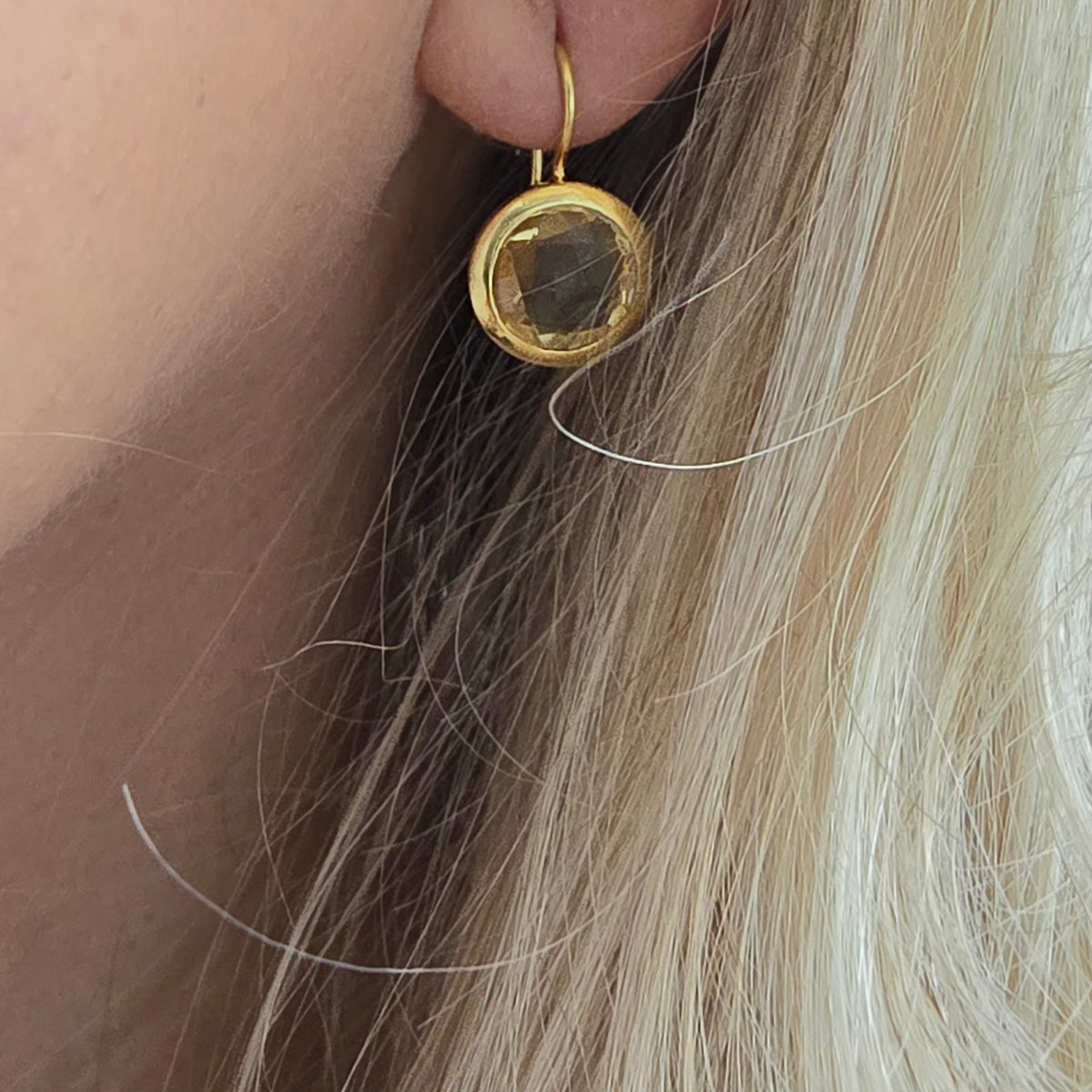 Ohrhänger Gold Citrin