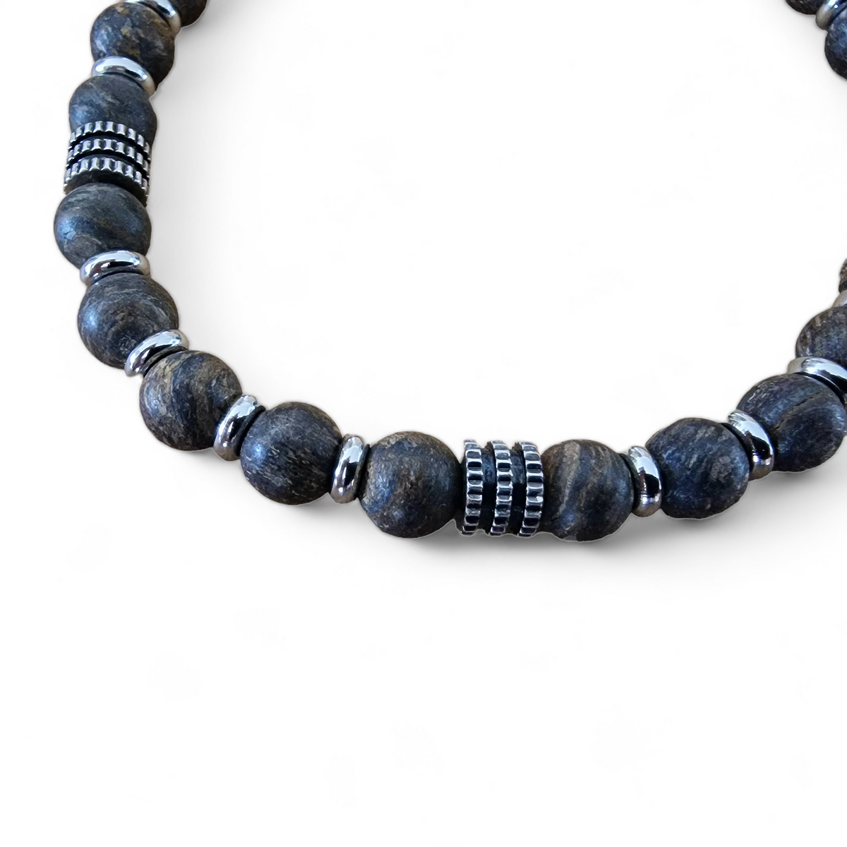 Stein-Shamballa-Armband Bronzit matt