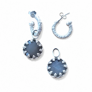 Wechsel-Anhänger Mondstein mit oder ohne Kreolen