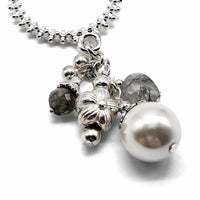 Long silver necklace