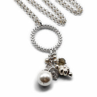 Long silver necklace