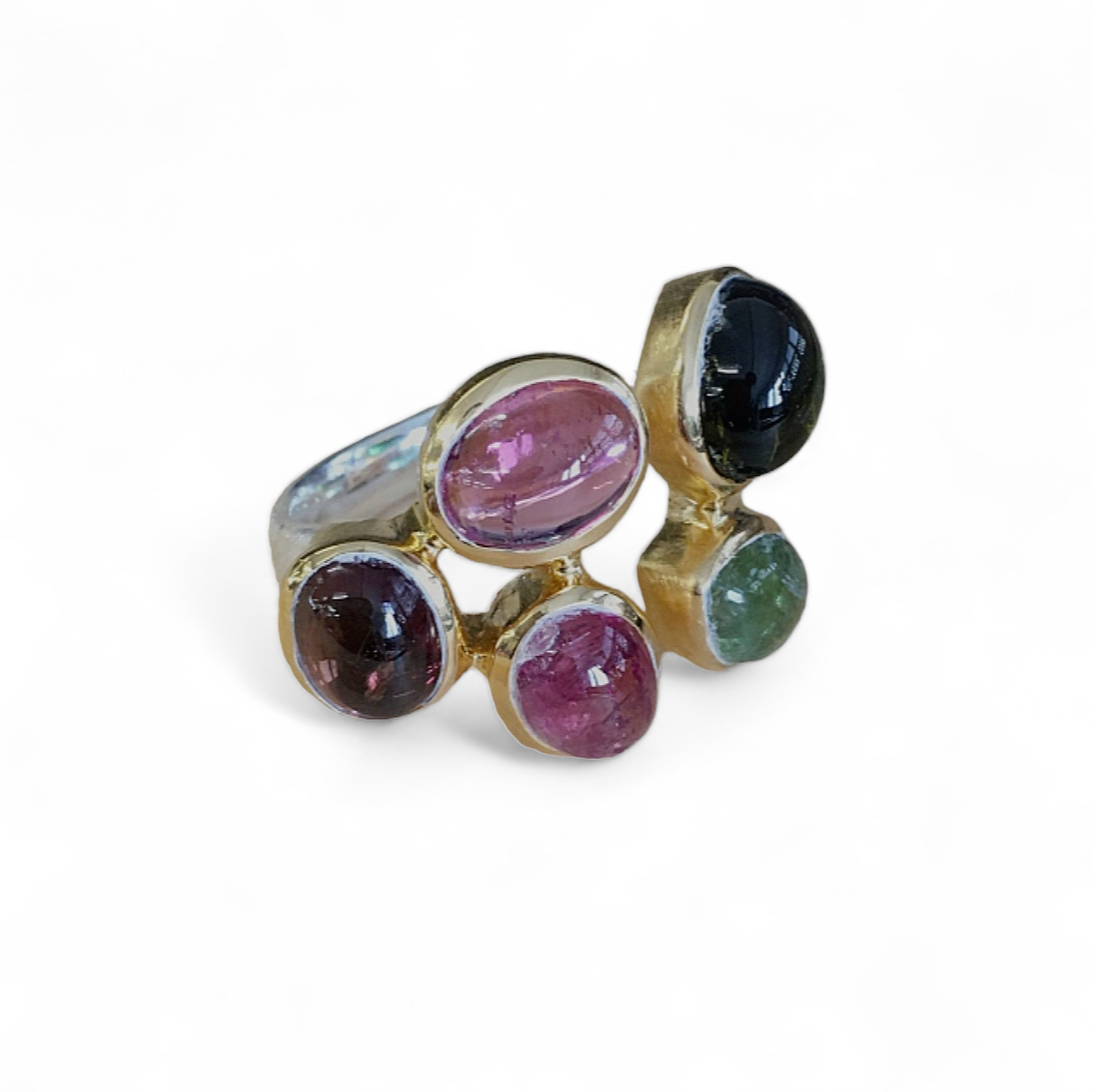 Turmalin Ring silber/gold