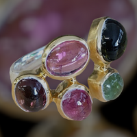 Turmalin Ring silber/gold