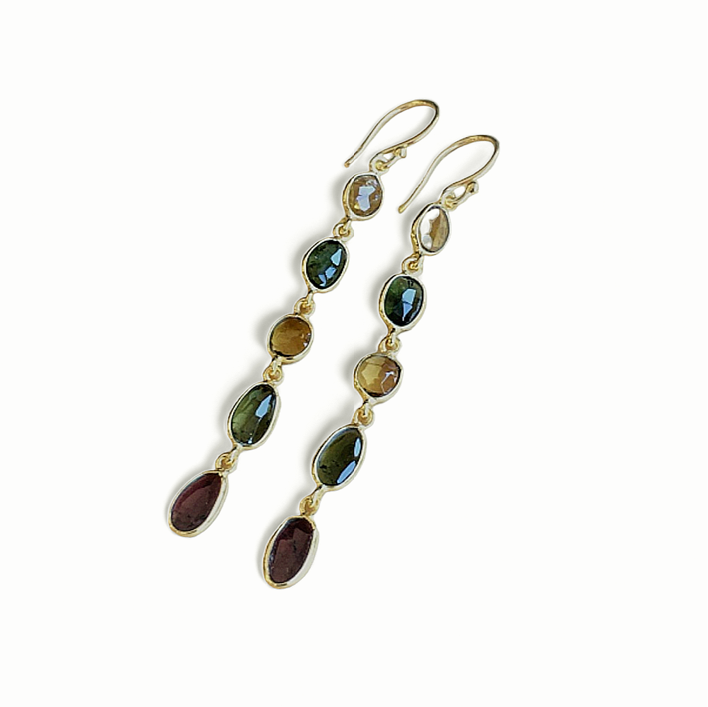 Ohrhänger Turmalin Gold/Silber