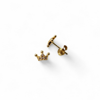 Kronen Ohrstecker Silber / Gold