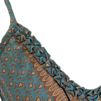 Seiden-Sommerkleid türkis/gold