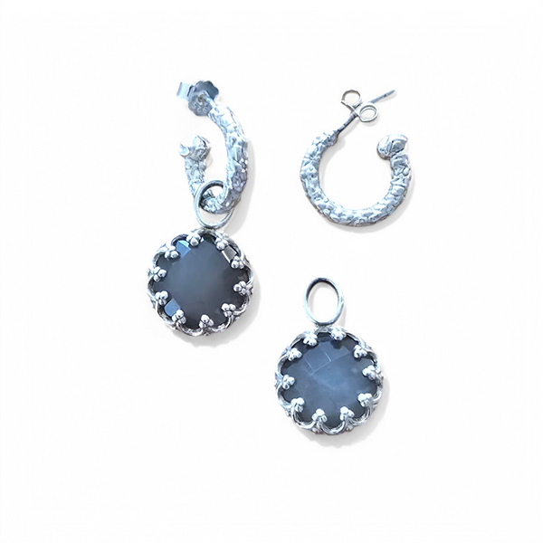 Wechsel-Anhänger Mondstein mit oder ohne Kreolen