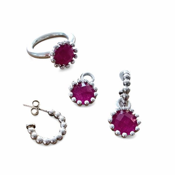 Wechsel-Anhänger Achat pink mit oder ohne Kreolen