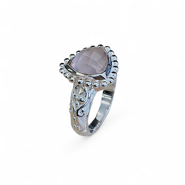 Ring silver rose quartz