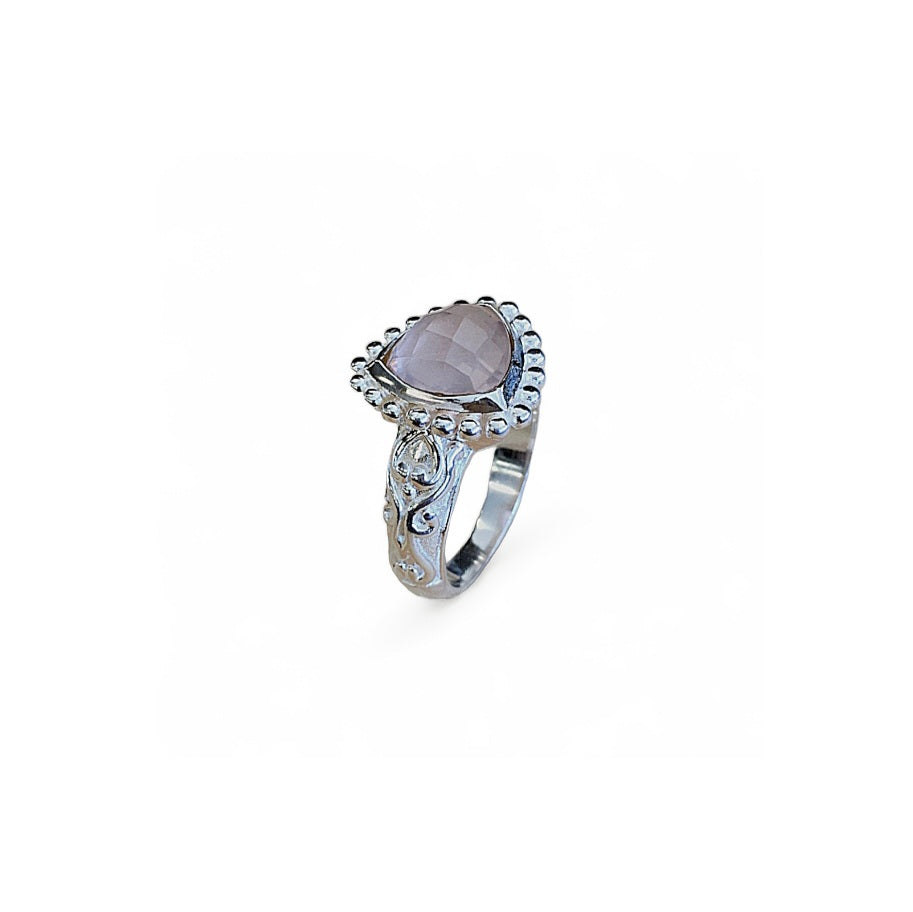 Ring silver rose quartz