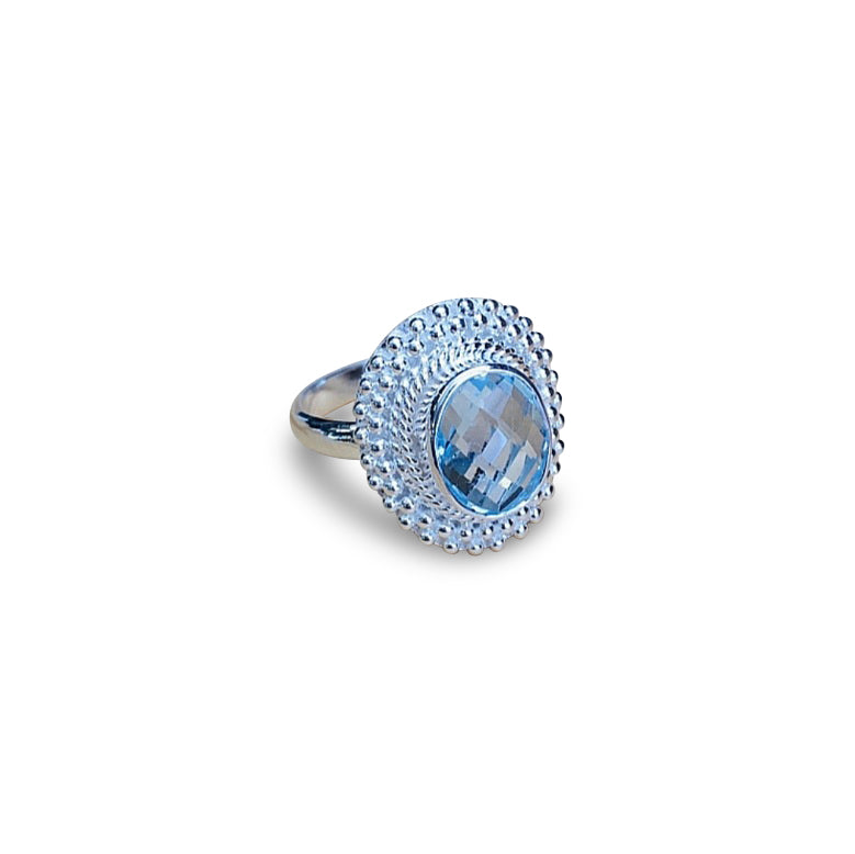 Finger ring blue topaz
