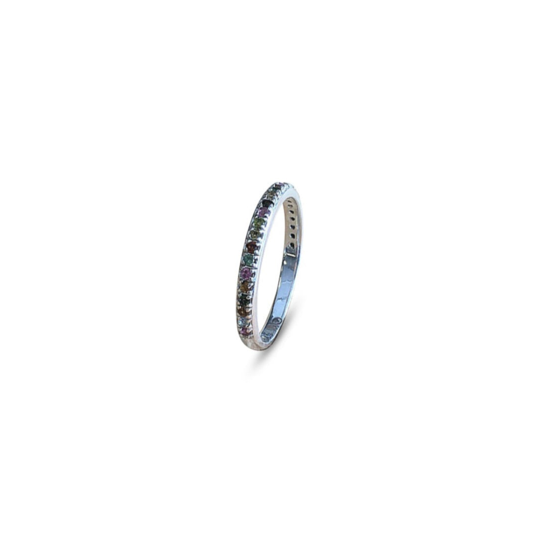 Finger ring tourmaline silver