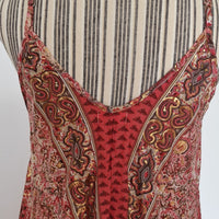 Seiden-Sommerkleid rot /gold