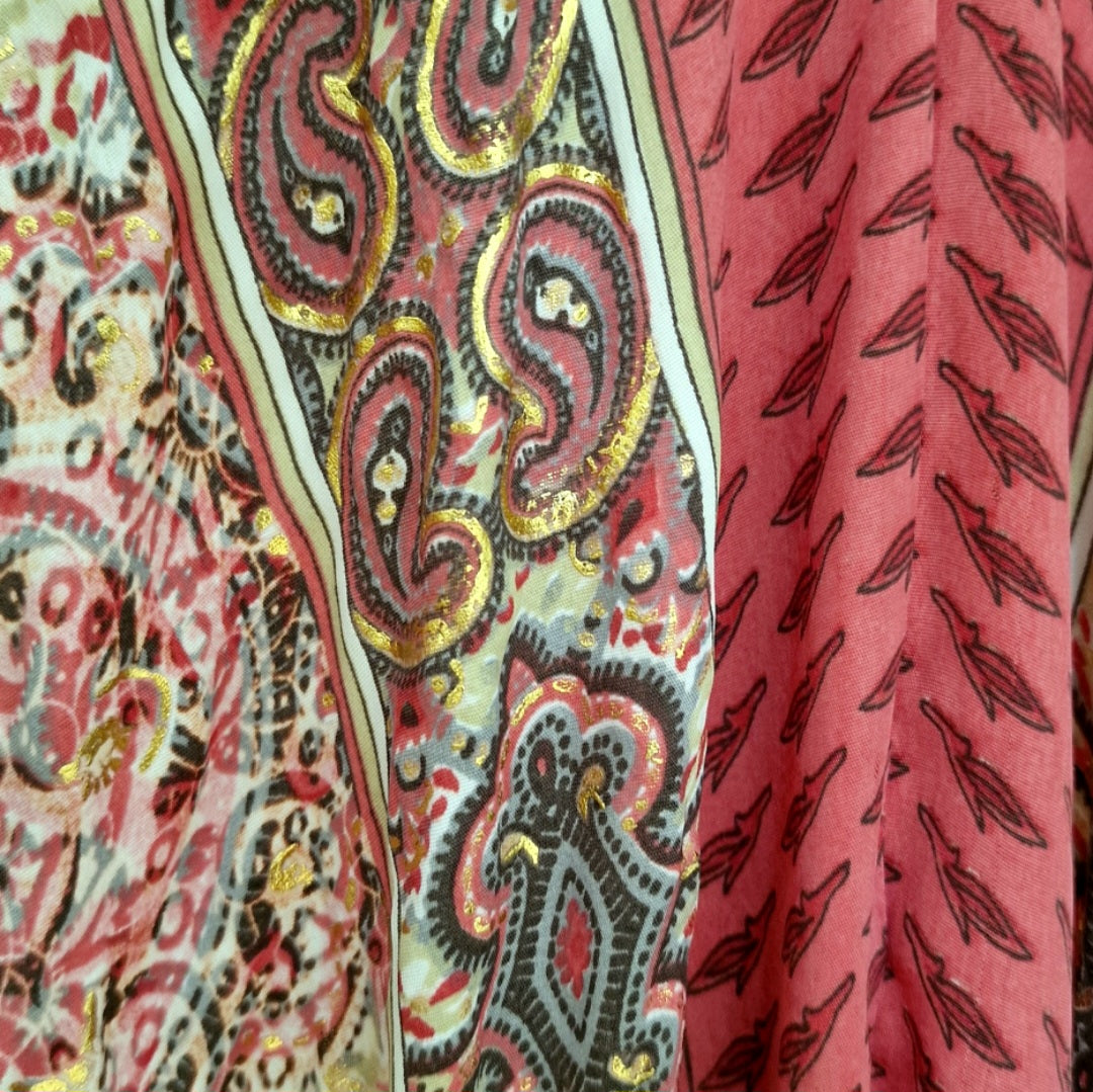 Seiden-Sommerkleid rot /gold