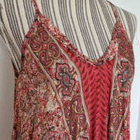 Seiden-Sommerkleid rot /gold