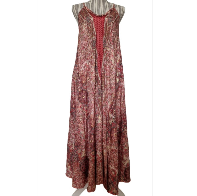 Seiden-Sommerkleid rot /gold