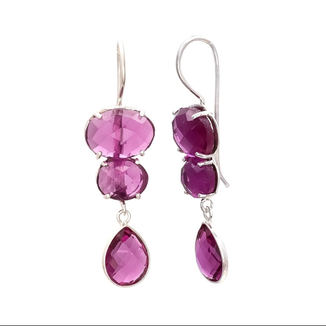 Ohrhänger Achat vergoldet