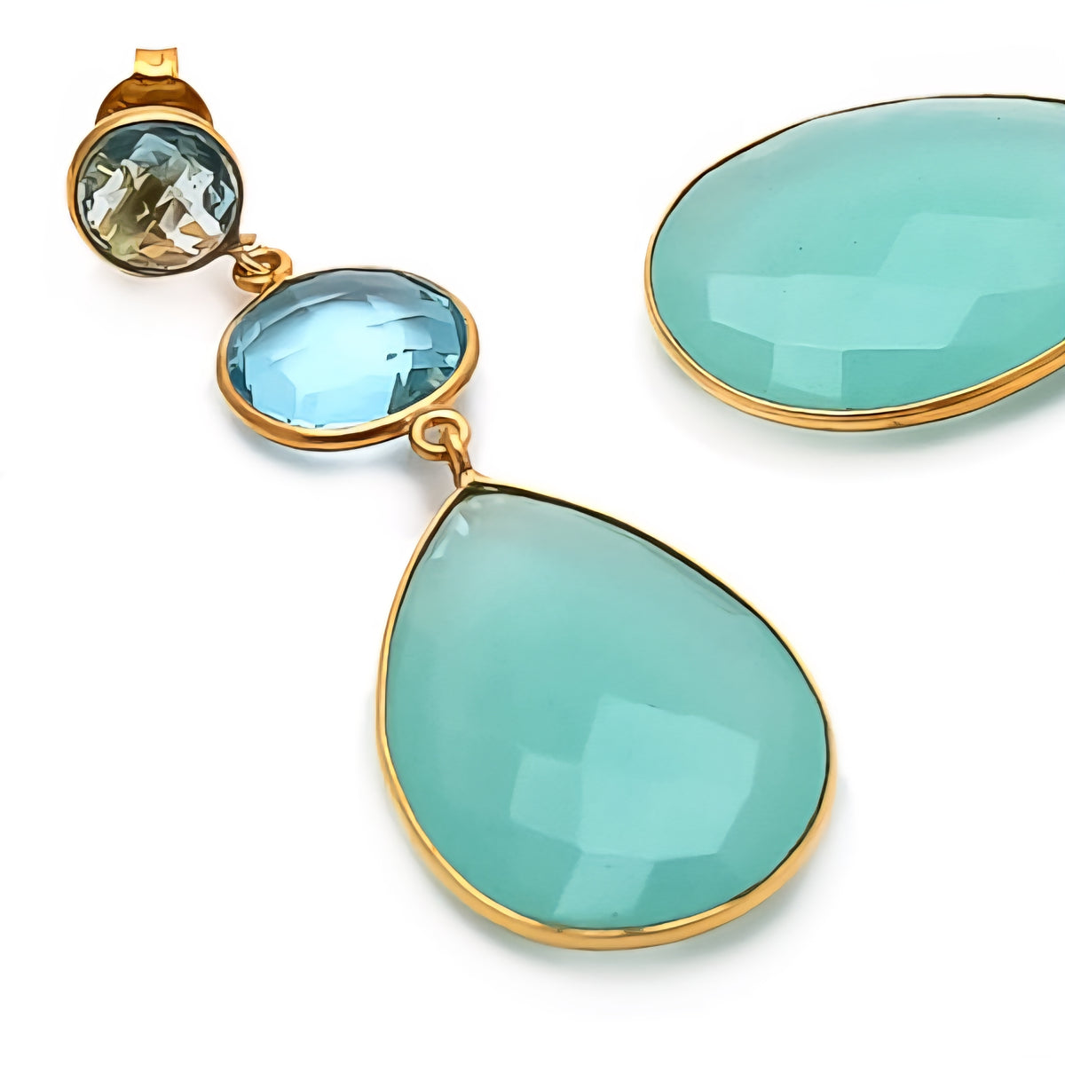 Ohrhänger Amazonit  vergoldet