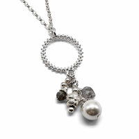 Long silver necklace