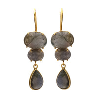 Ohrhänger Labradorit vergoldet