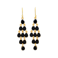 Ohrhänger Onyx vergoldet