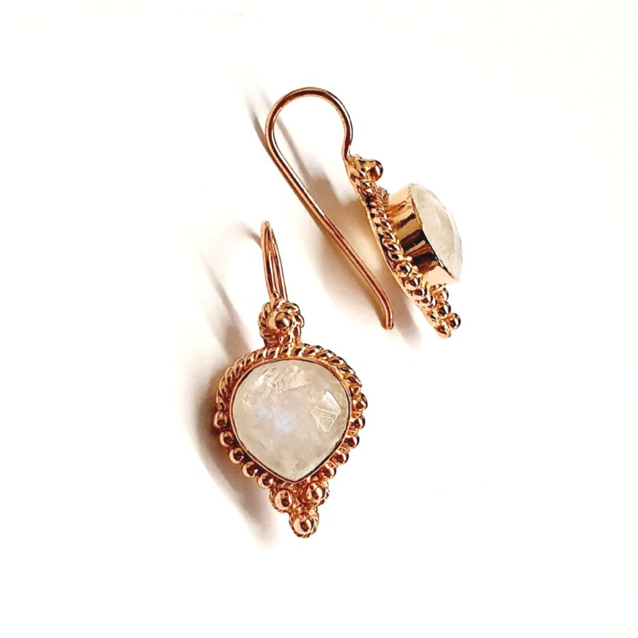 Ohrhänger Mondstein  rosévergoldet