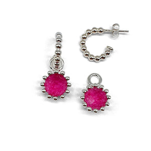 Wechsel-Anhänger Rubin Jade mit oder ohne Kreolen