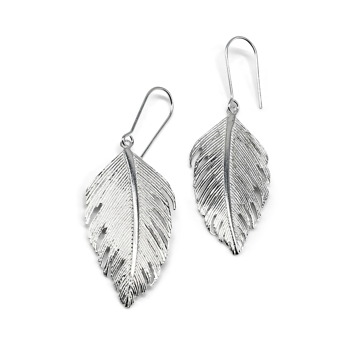 Feder-Ohrhänger silber und gold