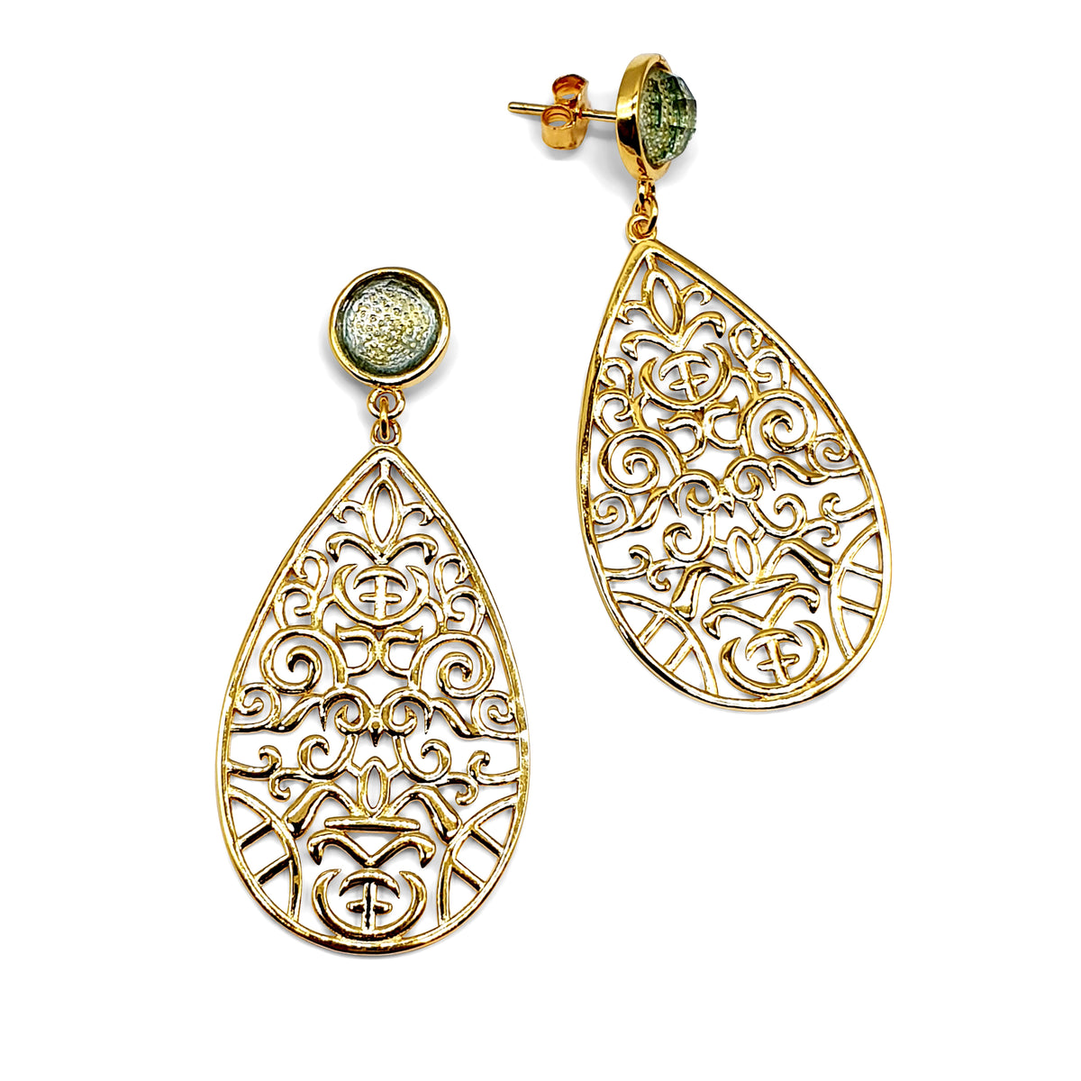 Ohrhänger Gold/Mondstein