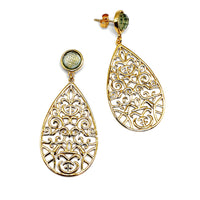 Ohrhänger Gold/Mondstein