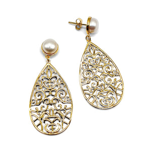 Earrings gold/moonstone