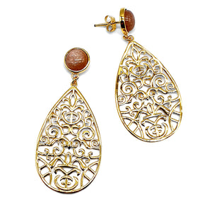 Earrings gold/moonstone