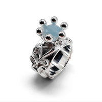 Fingerring Krone Aquamarin