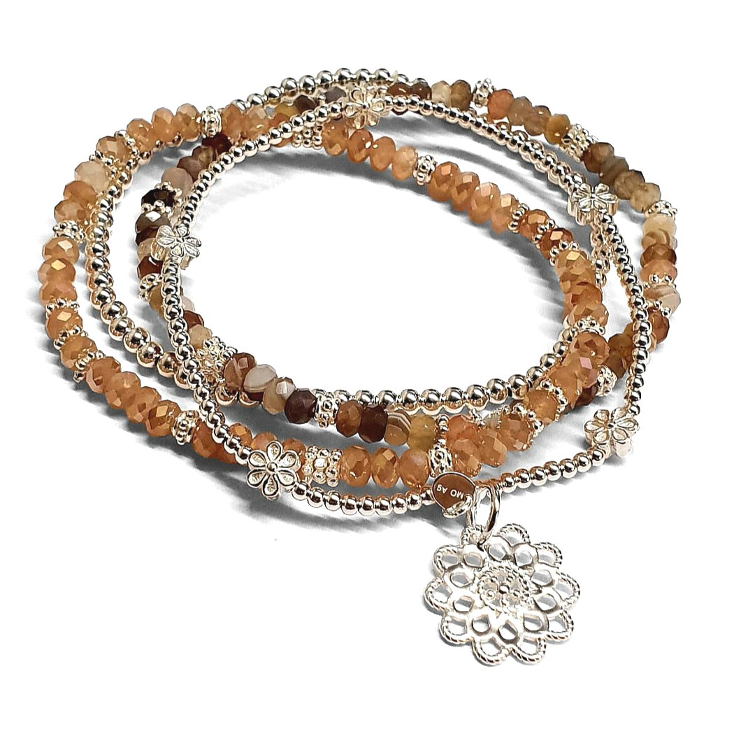 Armband-Set Silber/Steinmix