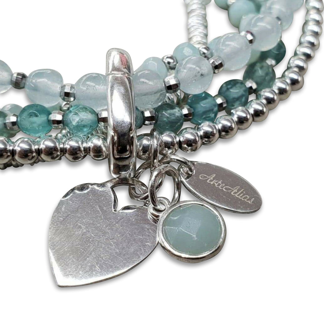 Armband-Set Silber/Steinmix