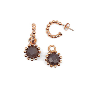 Wechsel-Anhänger grauer Mondstein mit oder ohne Kreolen