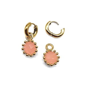 Wechsel-Anhänger Rosenquarz mit oder ohne Kreolen