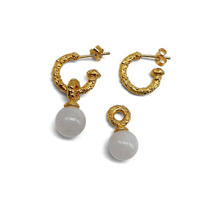 Wechsel-Anhänger Mondstein mit oder ohne Kreolen