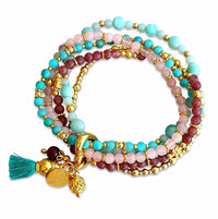 Armband-Set Steinmix/Gold