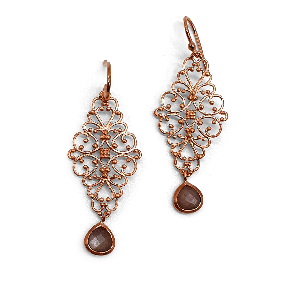 Ornament-Ohrhänger Rosévergoldet (2 Farben)