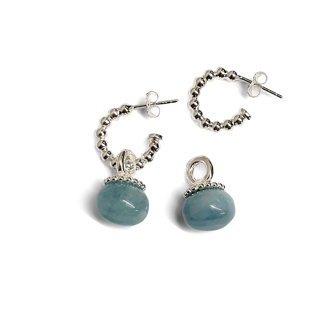 Wechsel-Anhänger Aquamarin mit oder ohne Kreolen