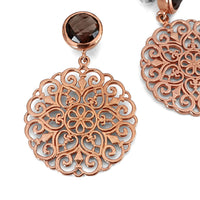 Ohrhänger Roségold/Rauchquarz