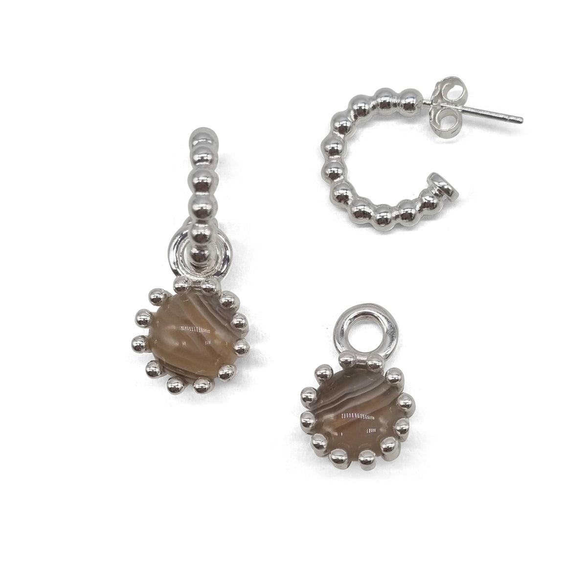 Wechsel-Anhänger Botswana Achat mit oder ohne Kreolen