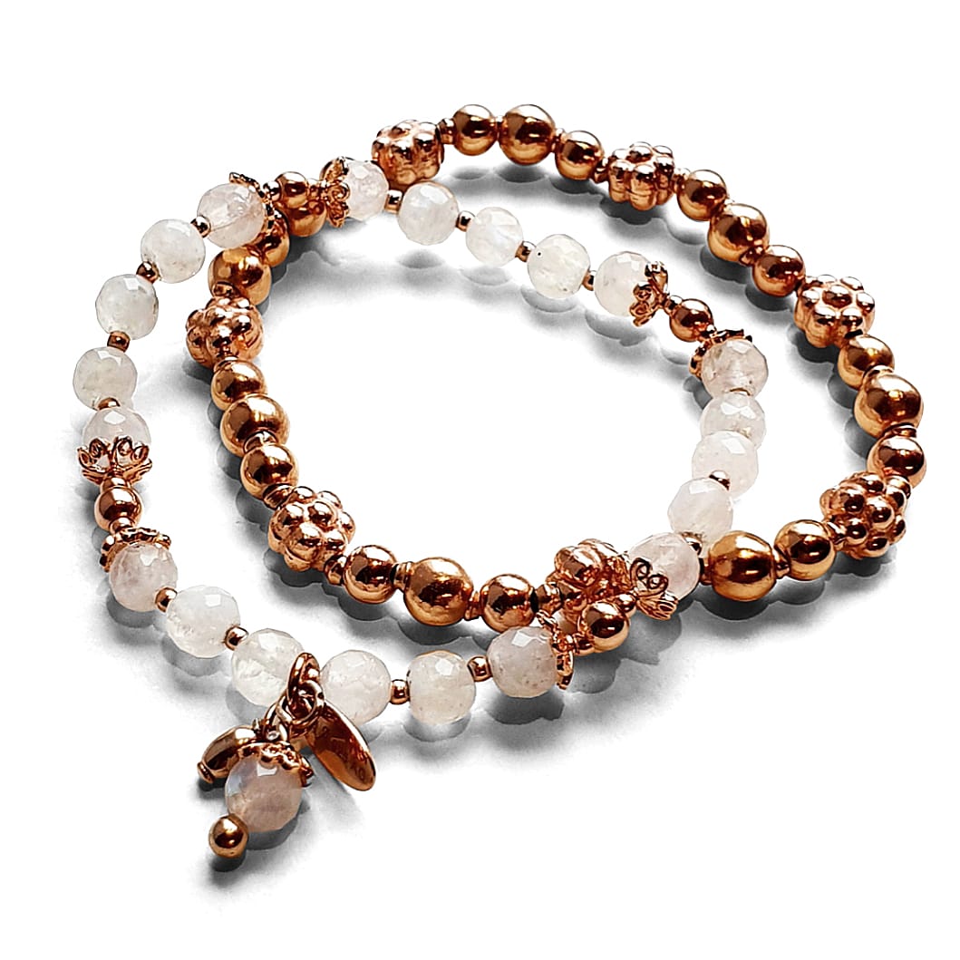 Armband-Set Mondstein / Roségold