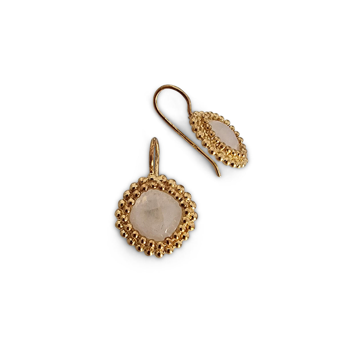 Gold-plated moonstone earrings