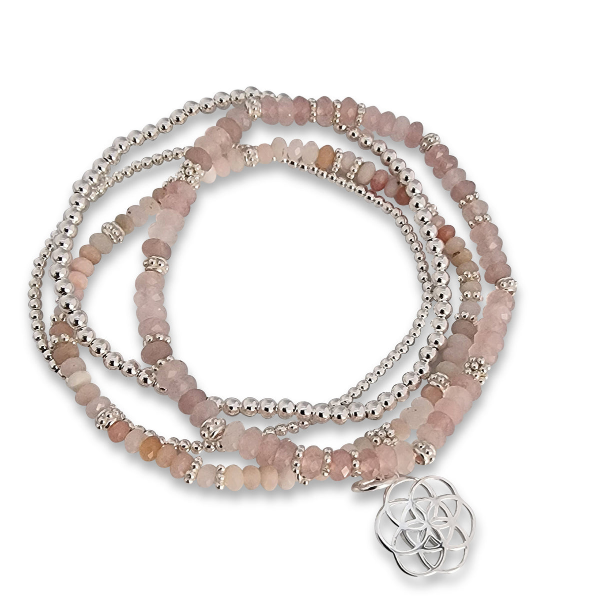 Andean opal &amp; rose quartz bracelet